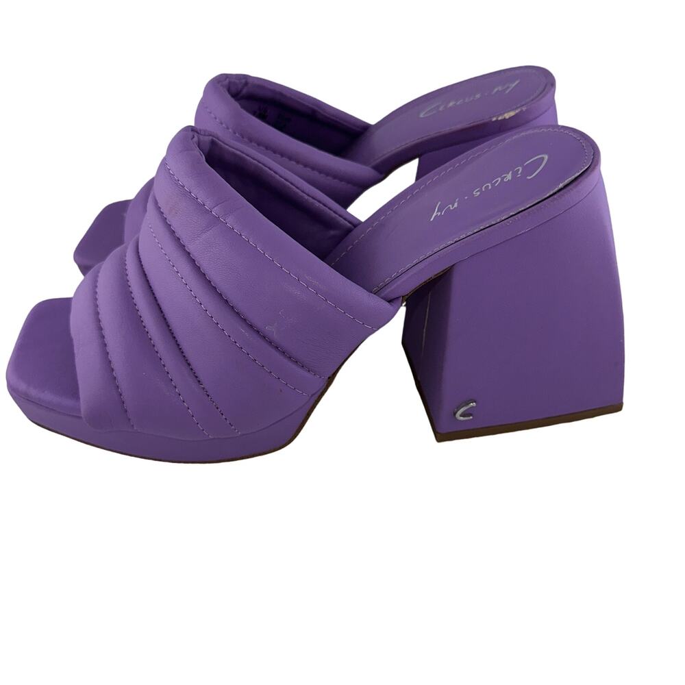 Circus by Sam Edelman Purple Quilted Block Heel Mule Sandals